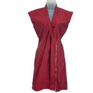 Abi Ferrin Dress Women's Size XS Red Asymmetrical Zipper Cap Sleeve Knee Lenght